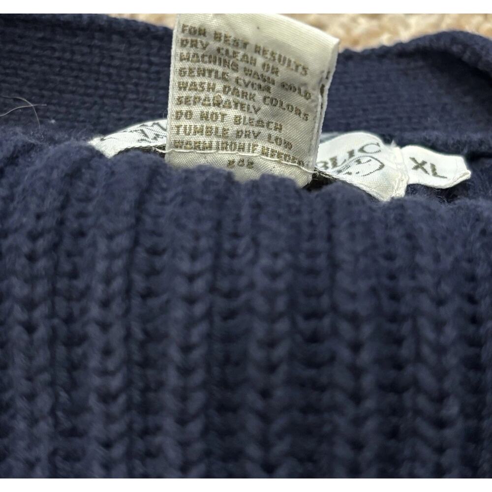 VTG 80s Banana Republic Safari & Travel Navy Cotton Cardigan Sweater Men’s XL* - Picture 5 of 7